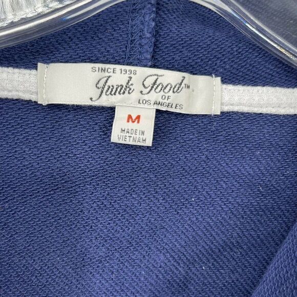 Junk Food Tennessee Titans Hoodie Blue Womens Size M Cropped Balloon Sleeve Top - Picture 8 of 9